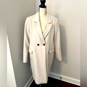 Vera Moda wool coat. Never worn. Size XL. Natural beige tweed blend. Beautiful.